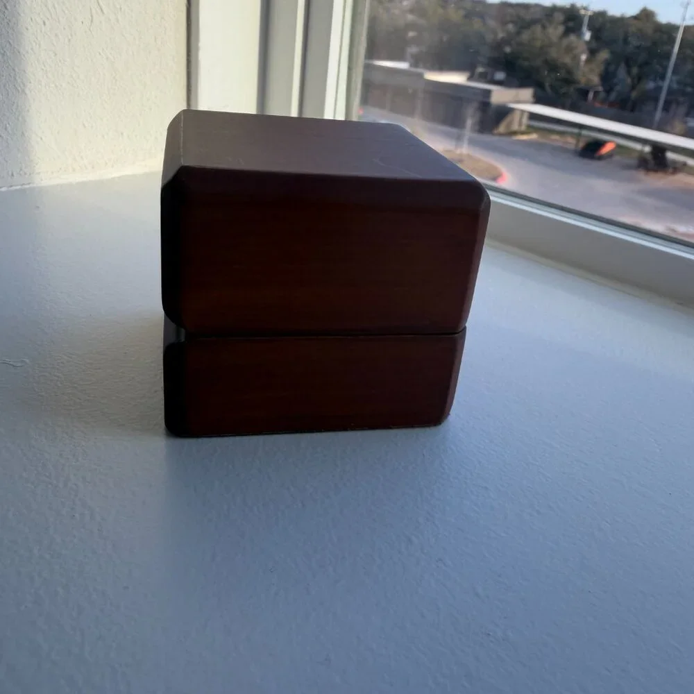 Wooden Ring Box with Velvet Interior